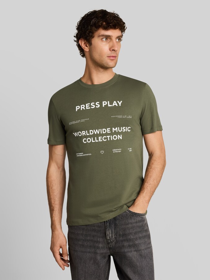 T-Shirt mit Print von Denim Male, urban olive green