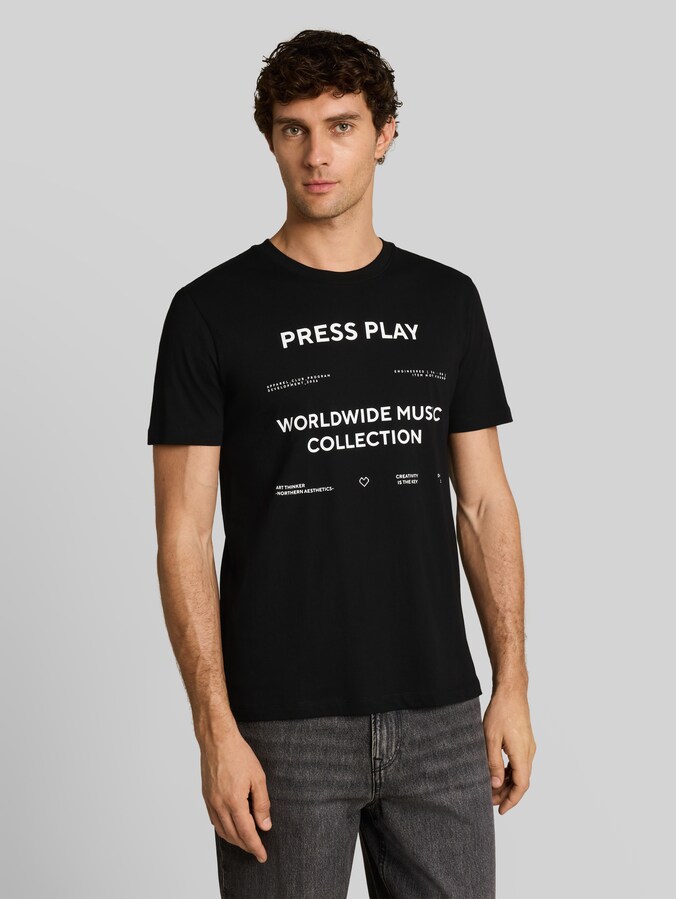 T-Shirt mit Print von Denim Male, Black