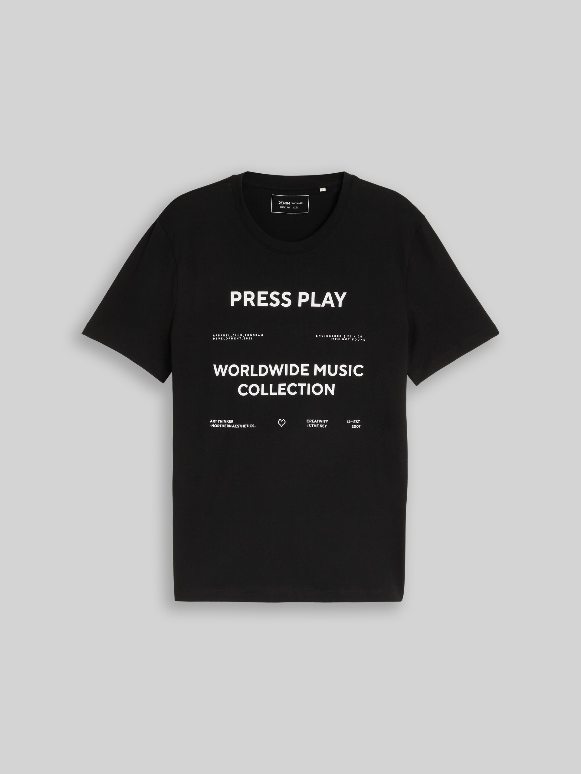 T-Shirt mit Print - Black - Vorder-Produkt-Ansicht