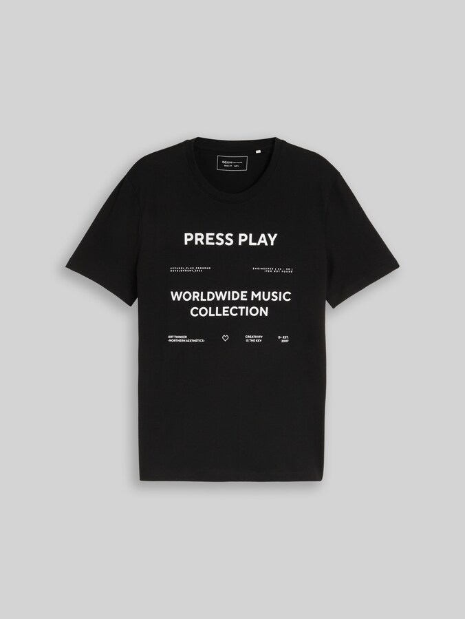 T-Shirt mit Print von Denim Male, Black