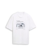 Ausgewählt, Relaxed Fit T-Shirt mit Print von Tom Tailor, weiß