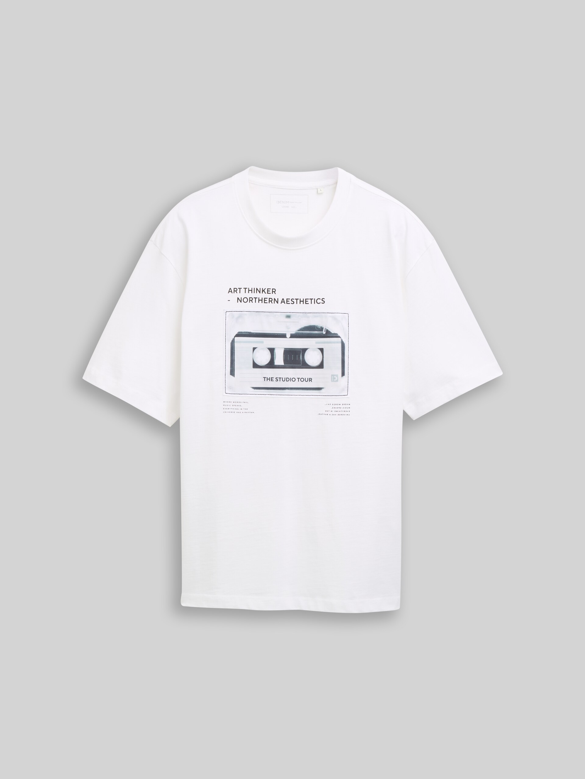 Relaxed Fit T-Shirt mit Print - White - Vorder-Produkt-Ansicht