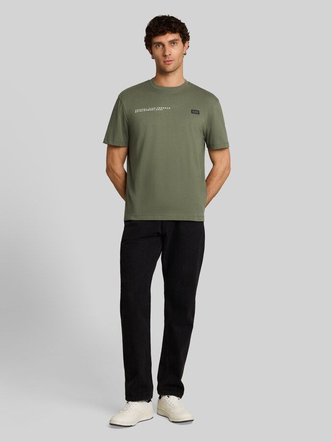 Relaxed Fit T-Shirt mit Print von Denim Male, urban olive green