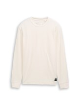 Nicht ausgewählt, Langarmshirt mit Logo-Badge von Tom Tailor, braun