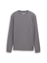 Ausgewählt, Langarmshirt mit Logo-Badge von Tom Tailor, grau