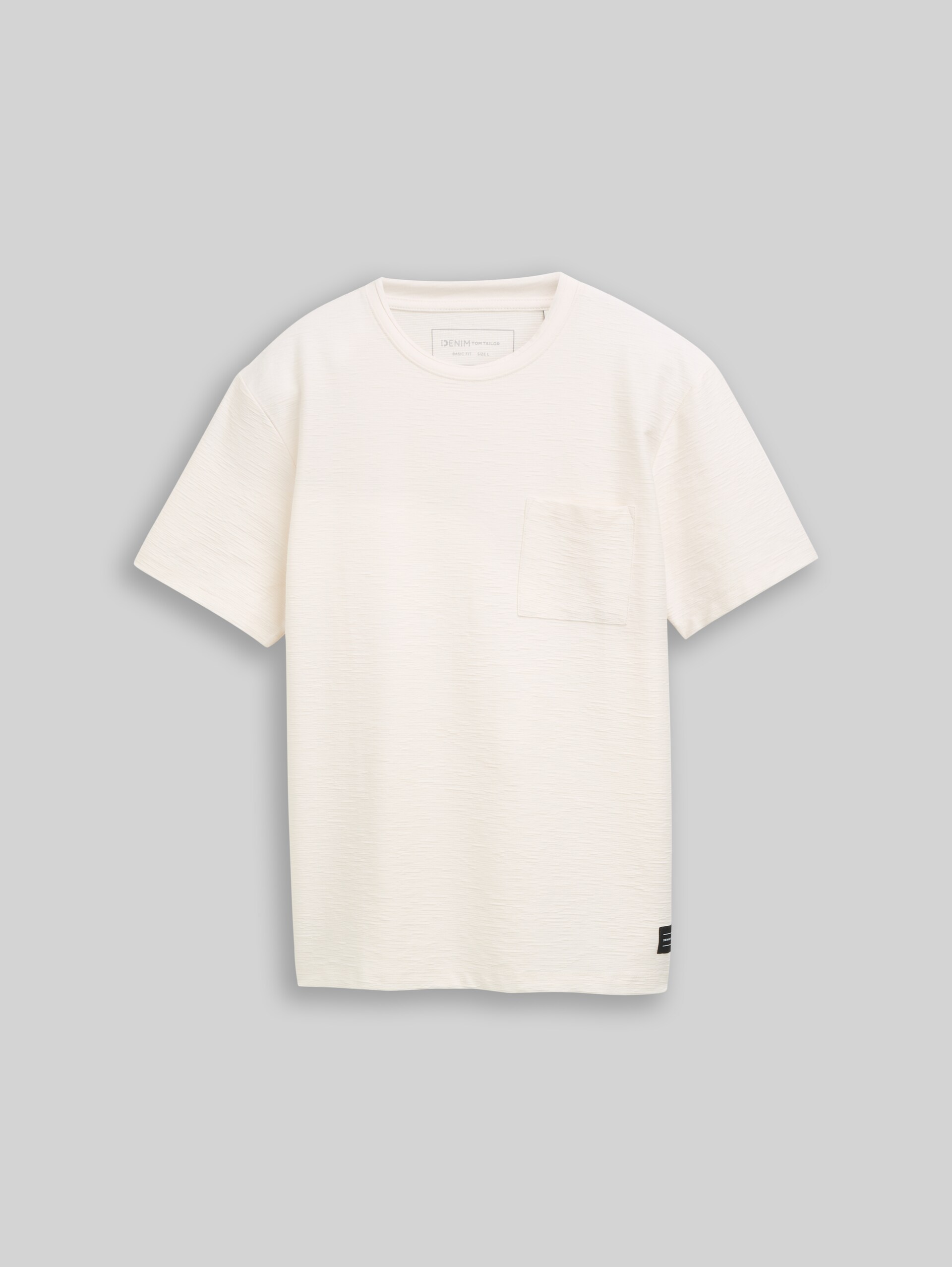 T-Shirt mit Brusttasche - Gardenia White - Vorder-Produkt-Ansicht