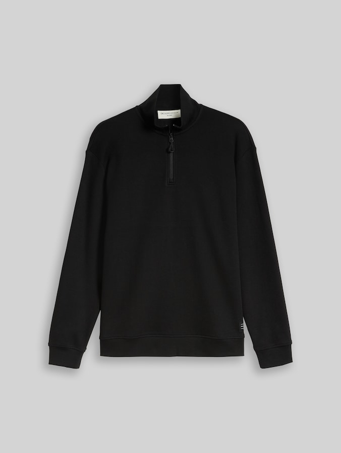 Relaxed Fit Troyer Sweatshirt von Denim Male, Black