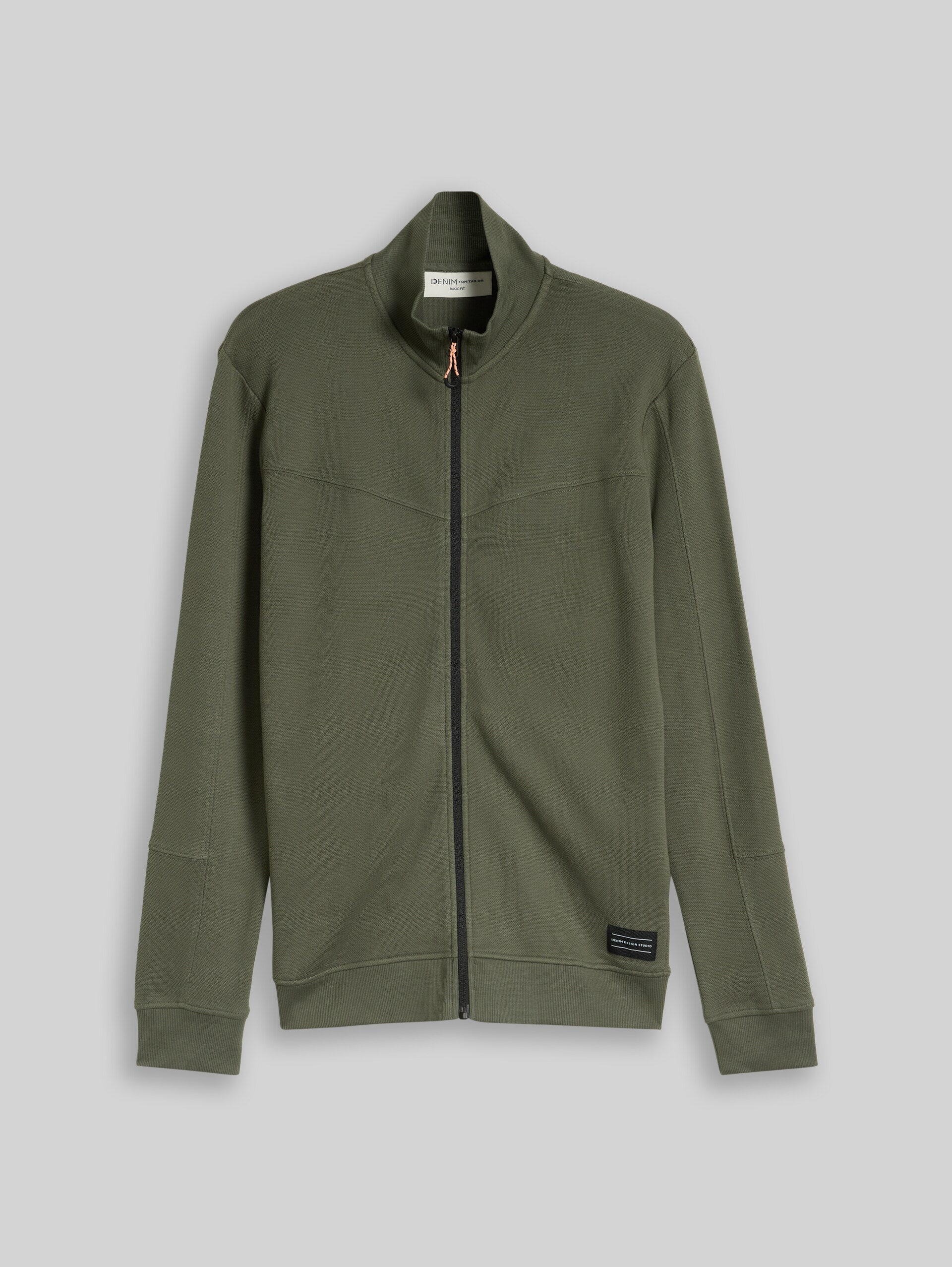 Sweatjacke aus Baumwolle - urban olive green - Vorder-Produkt-Ansicht