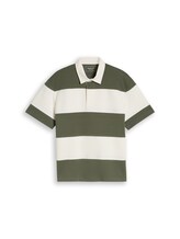 Ausgewählt, Relaxed Fit Poloshirt mit Blockstreifen von Tom Tailor, grün