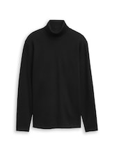 Non sélectionné, Pull à col roulé en coton par Tom Tailor, noires