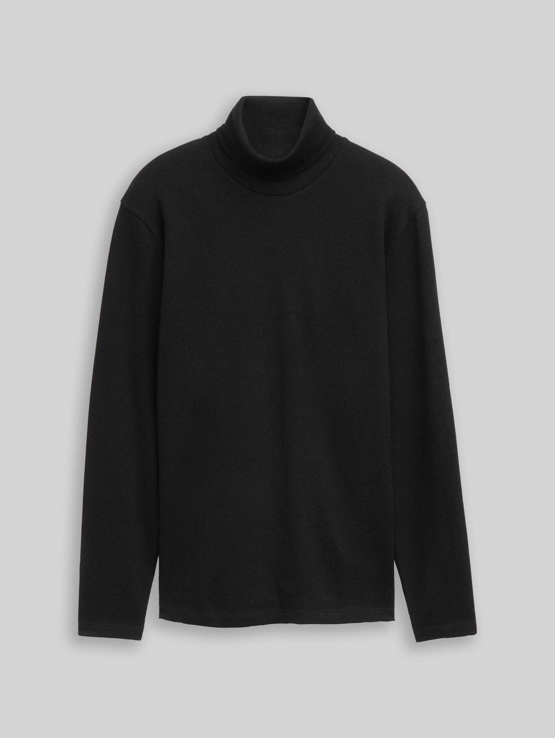 Rollkragenshirt aus Baumwolle - Black - Vorder-Produkt-Ansicht