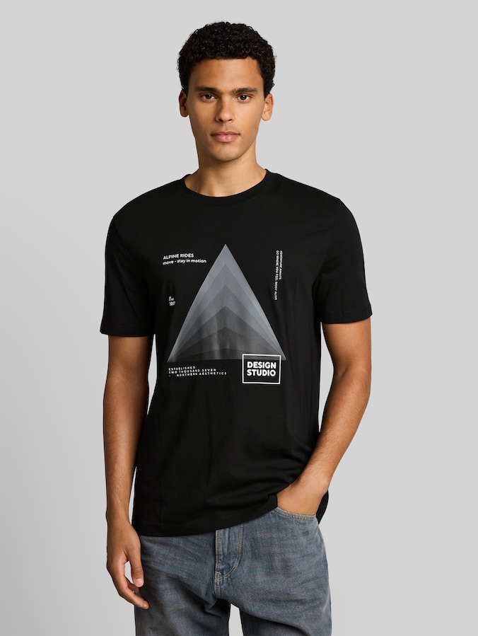 Printed T-shirt by Denim Male, Black