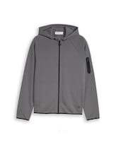 Ausgewählt, Hoodie Sweatjacke mit Ärmeltasche von Tom Tailor, grau