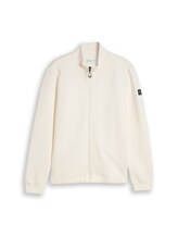 Ausgewählt, Sweatjacke mit Waffelstruktur von Tom Tailor, braun