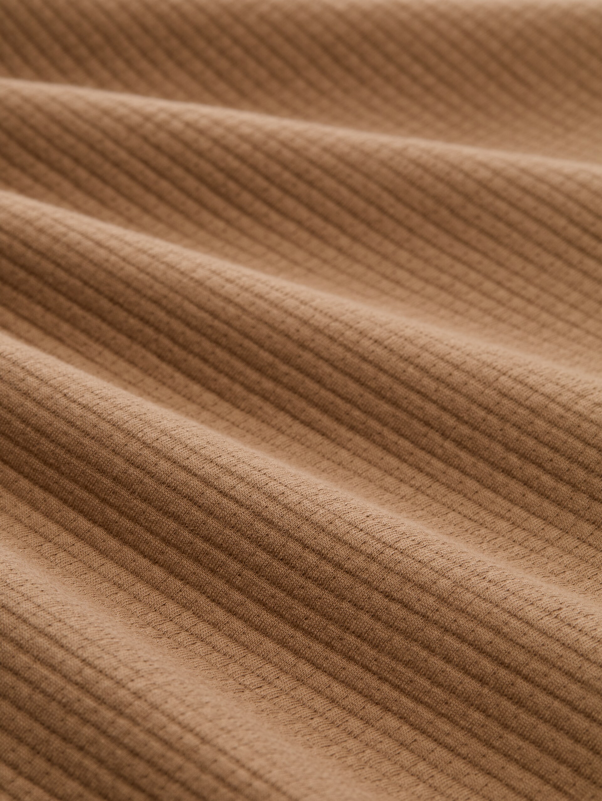 Sweatshirt mit Waffelstruktur - malt brown - Material-Ansicht