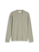 Ausgewählt, Relaxed Fit Langarmshirt mit Rippstruktur von Tom Tailor, grün