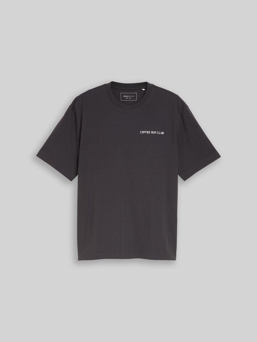 Relaxed Fit T-Shirt mit Rückenprint von Denim Male, coal grey