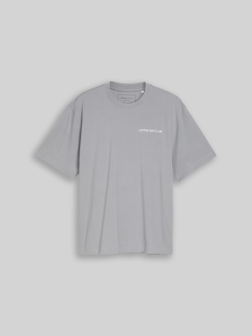 Relaxed Fit T-Shirt mit Rückenprint von Denim Male, ultimate grey