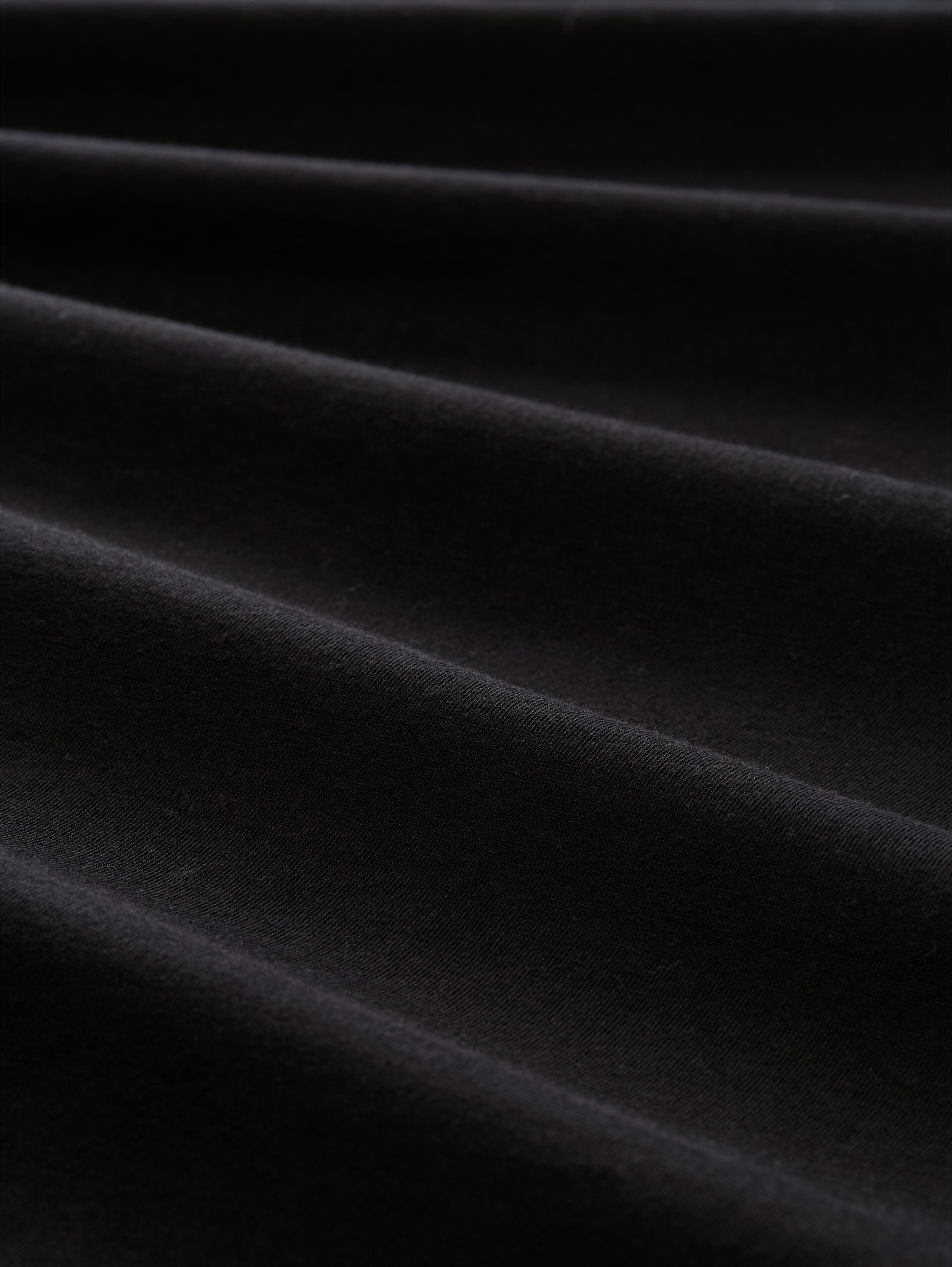 Basic Langarmshirt aus Baumwolle - Black - Material-Ansicht
