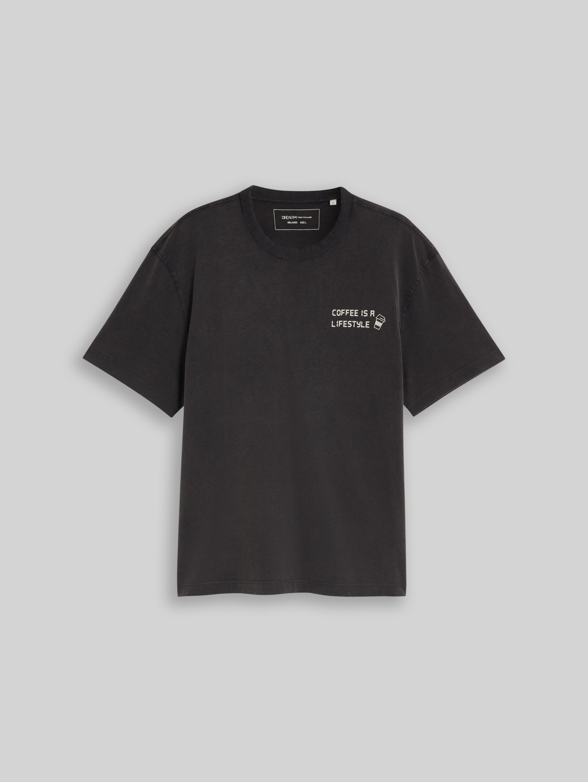 Relaxed Fit T-Shirt mit Schriftzug - coal grey - Vorder-Produkt-Ansicht