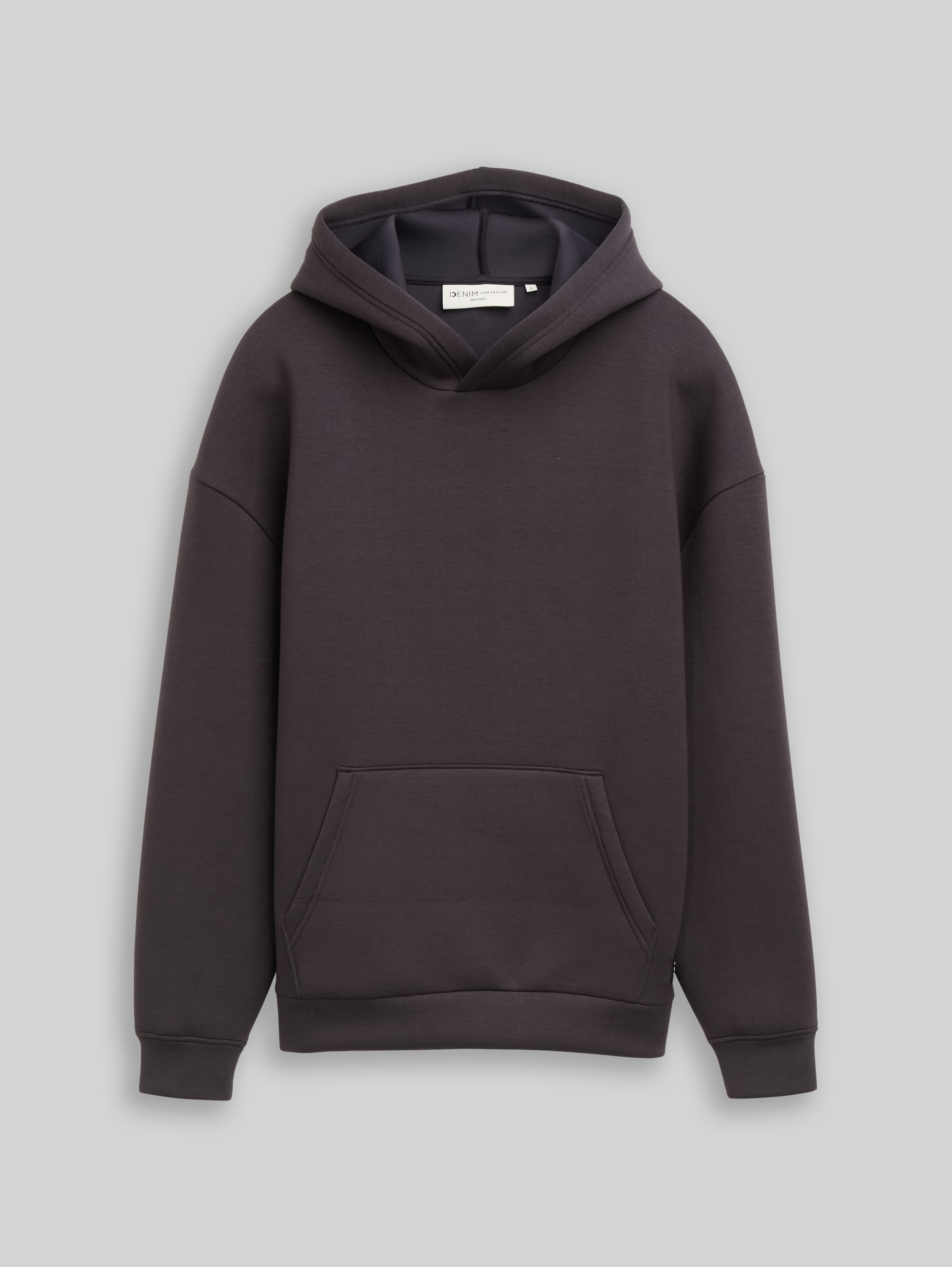 Relaxed Fit Scuba Hoodie Sweatshirt - coal grey - Vorder-Produkt-Ansicht