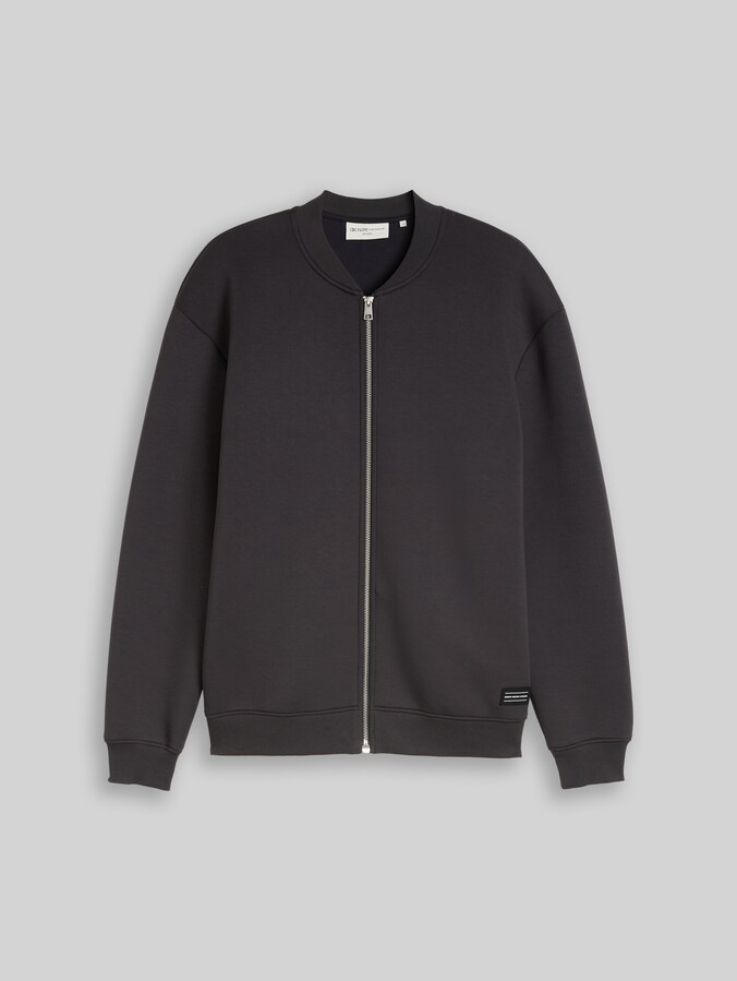 Relaxed-fit scuba hooded sweatshirt by Denim Male, coal grey