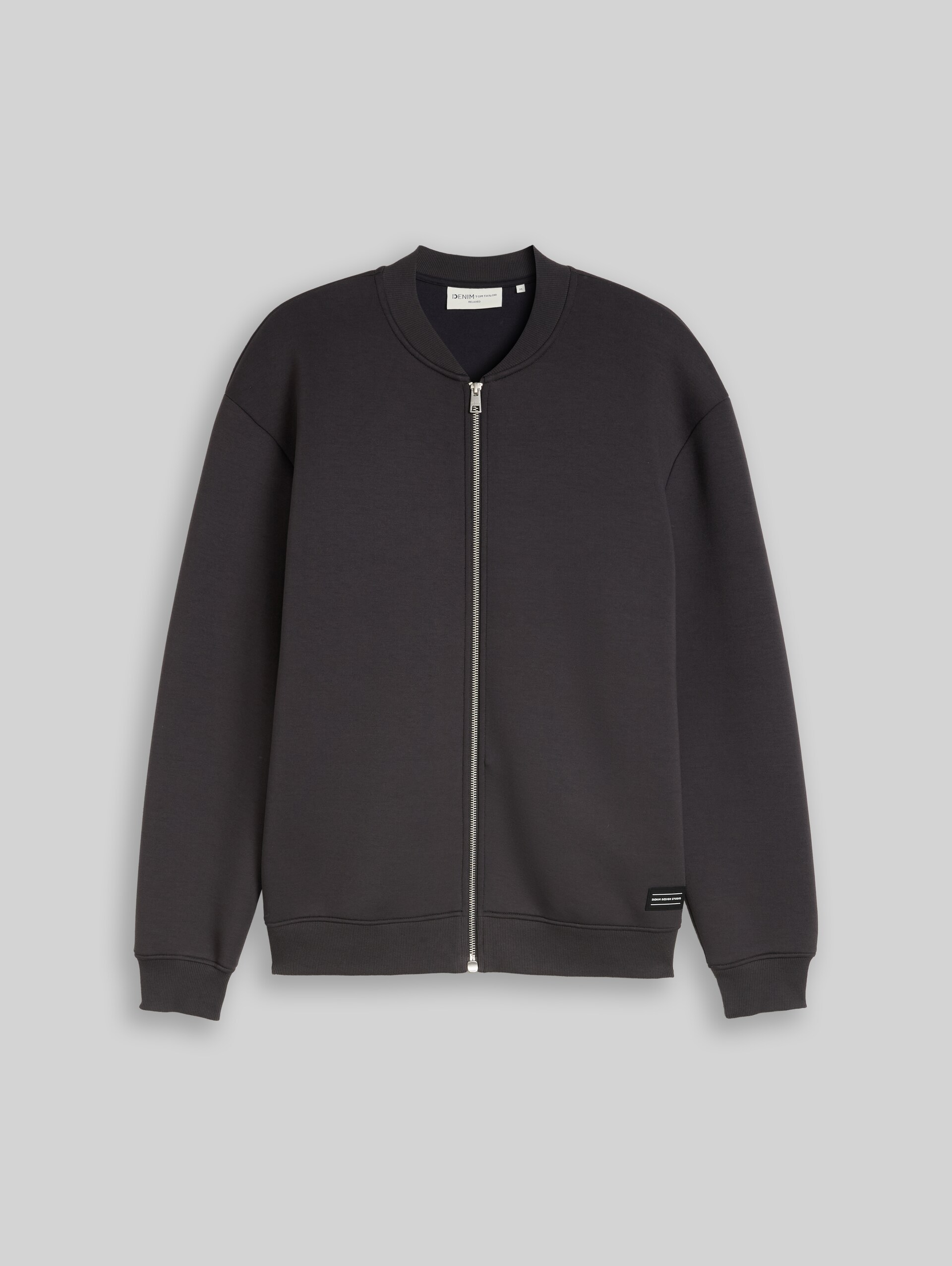 Veste à capuche en tissu scuba, coupe décontractée - coal grey - Vue de face du produit