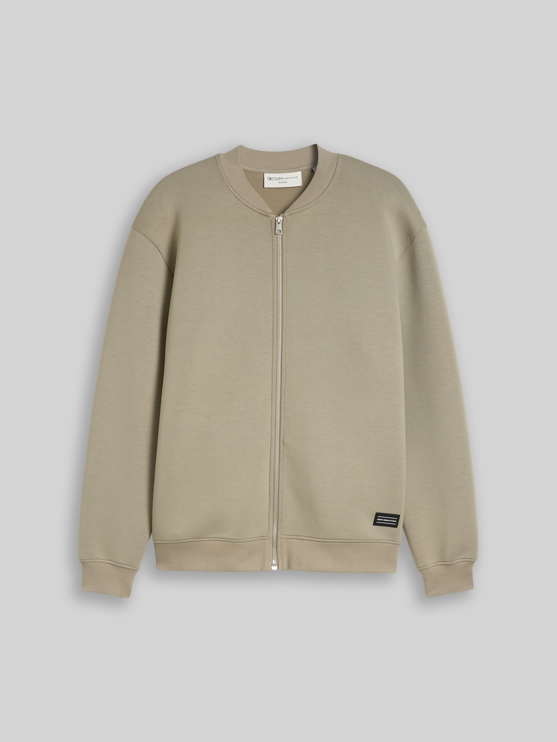 Veste à capuche en tissu scuba, coupe décontractée - dark sage green - Vue de face du produit