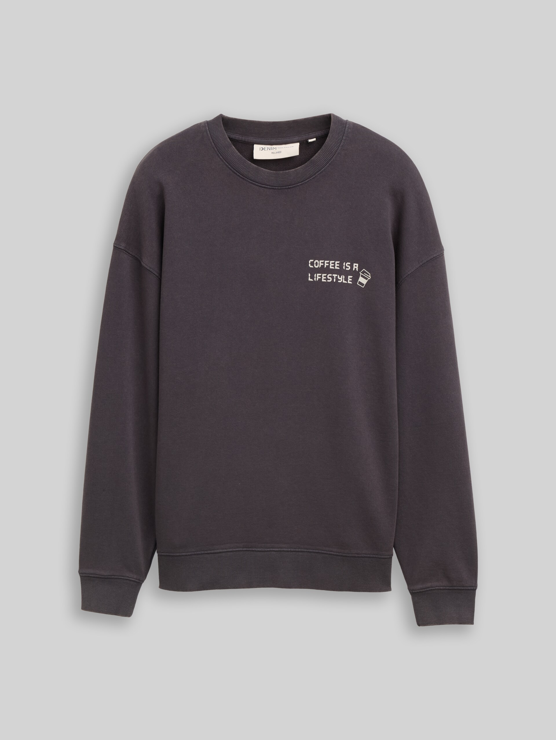 Relaxed Fit Sweatshirt mit Print - coal grey - Vorder-Produkt-Ansicht