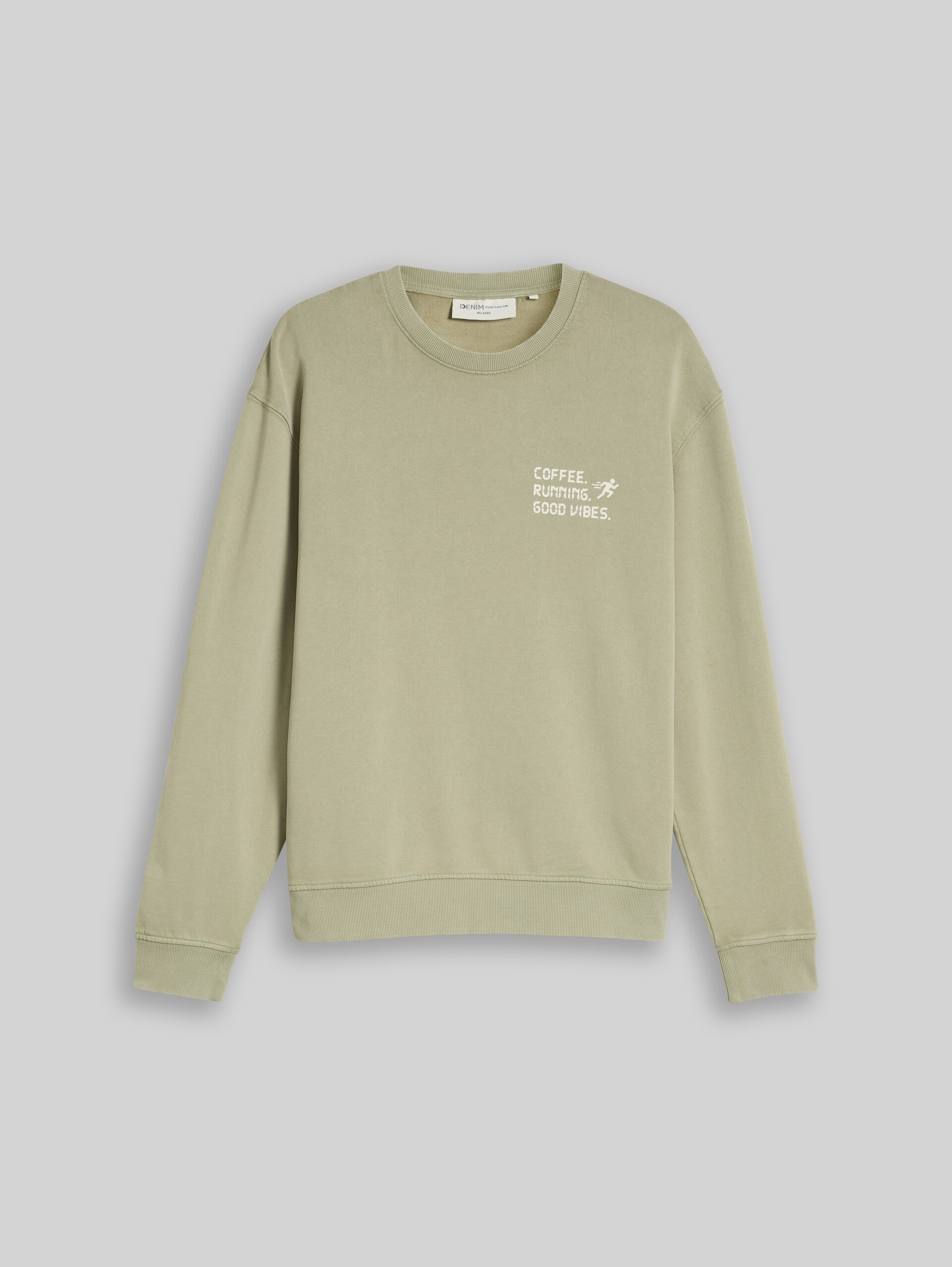 Relaxed Fit Sweatshirt mit Print - dark sage green - Vorder-Produkt-Ansicht