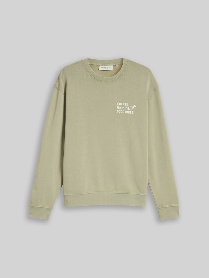 Relaxed Fit Sweatshirt mit Print von Denim Male, dark sage green
