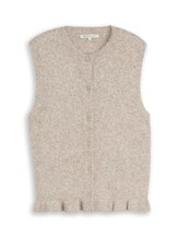 Geselecteerd, Gezellig gebreid vest met ruches door Tom Tailor, beige