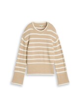 Ausgewählt, Oversize Strickpullover mit Streifenmuster von Tom Tailor, beige