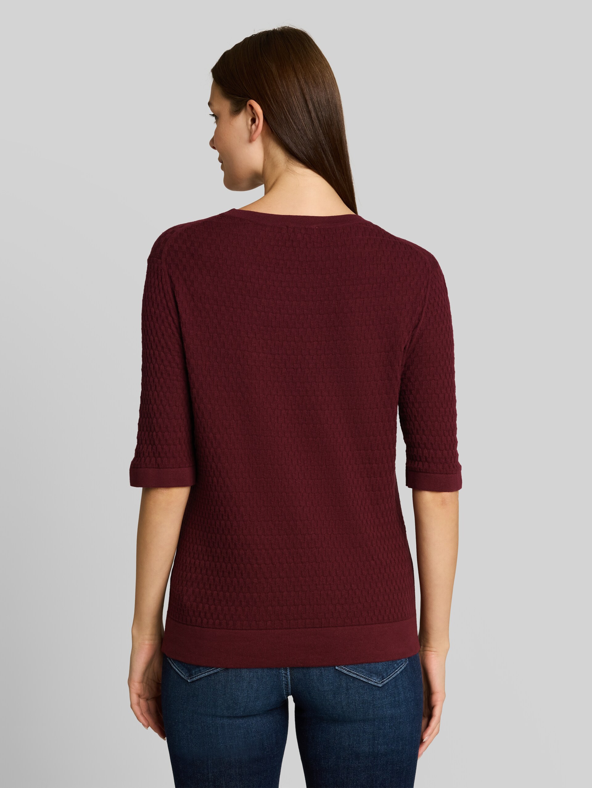 Cotton knitted jumper - Preppy Plum