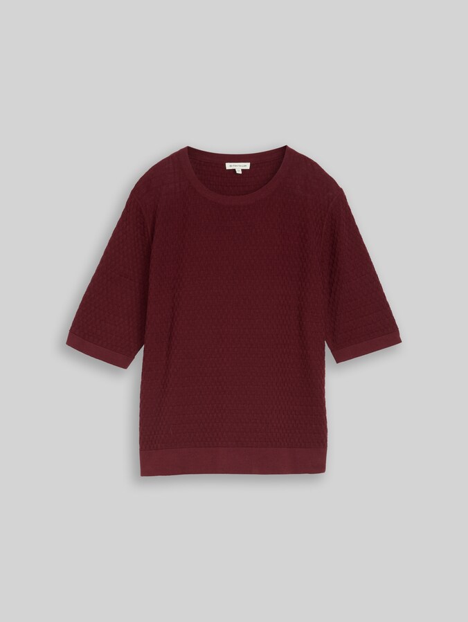 Gebreide trui van katoen door Women, Preppy Plum