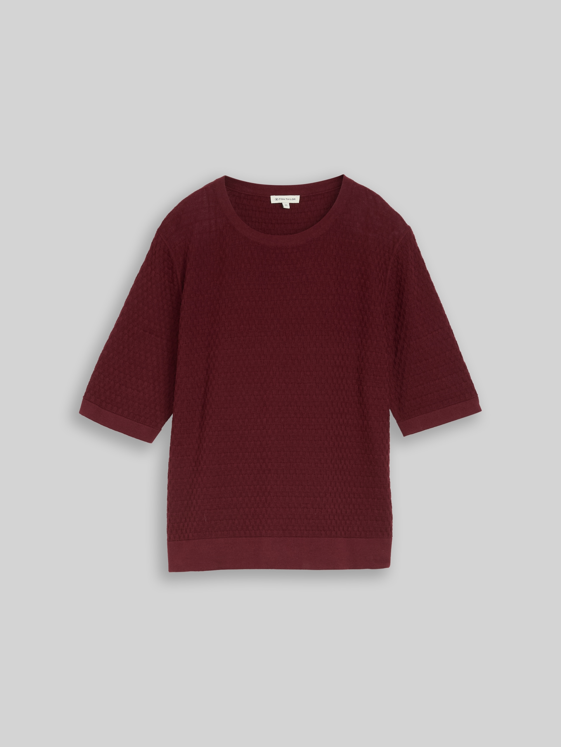 Cotton knitted jumper - Preppy Plum