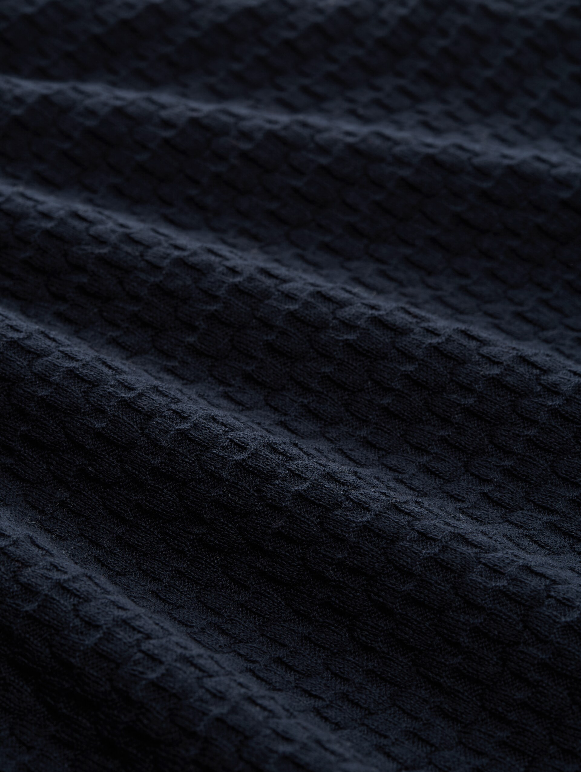 Strickpullover aus Baumwolle - sky captain blue - Material-Ansicht
