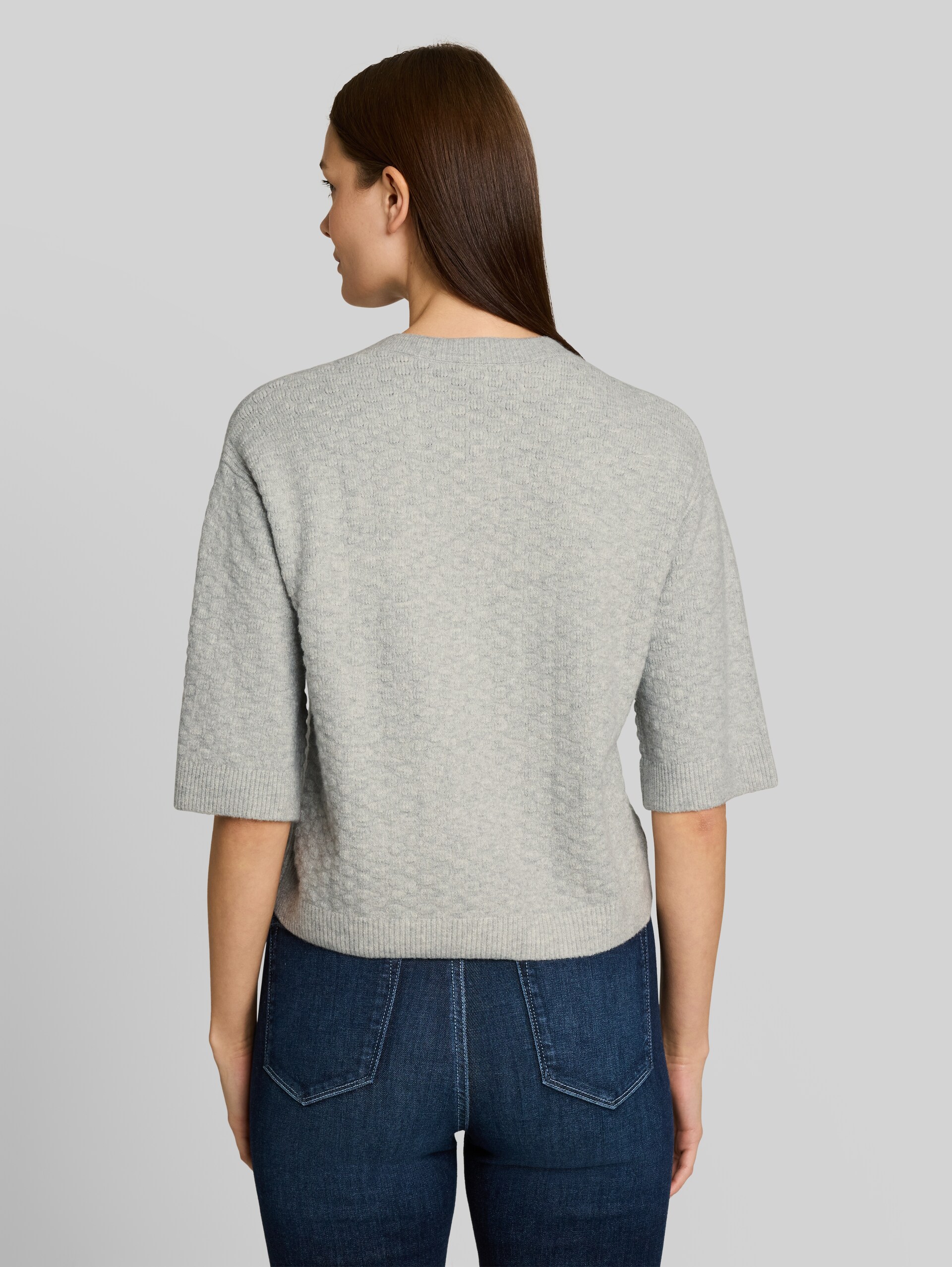 Gezellig vest met losse pasvorm - soft grey melange