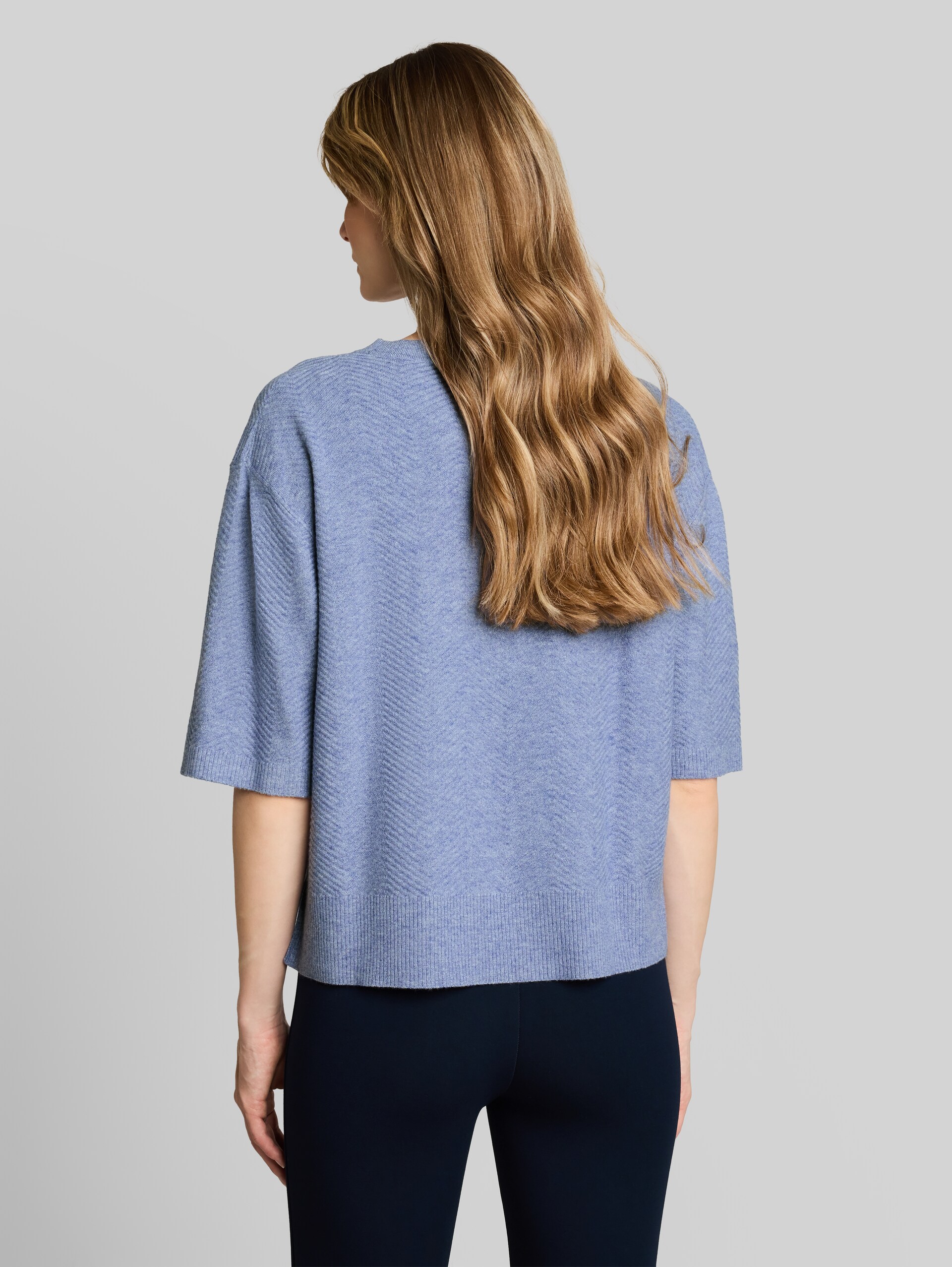Loose Fit Strickpullover - fern blue melange