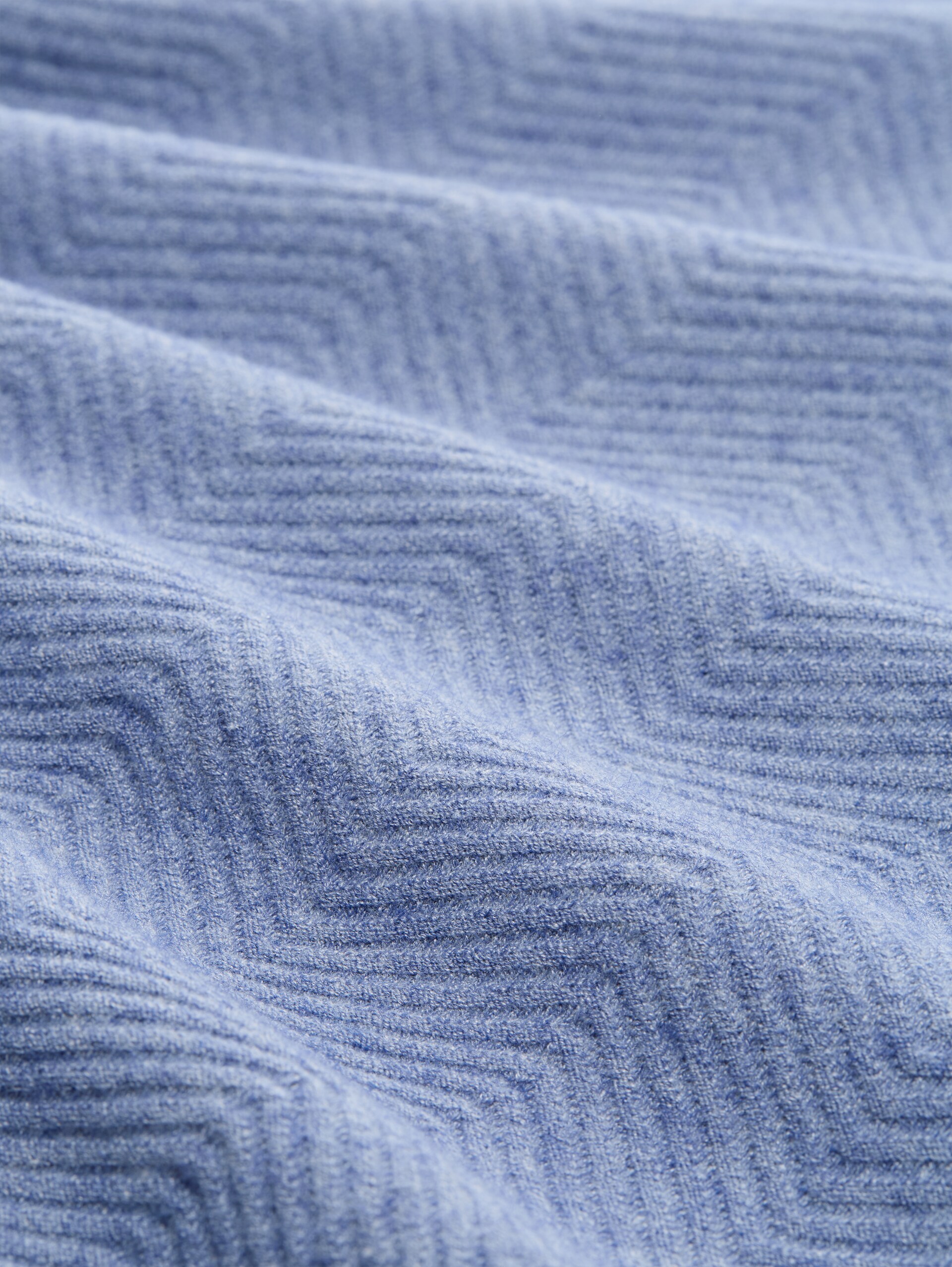 Loose Fit Strickpullover - fern blue melange - Material-Ansicht