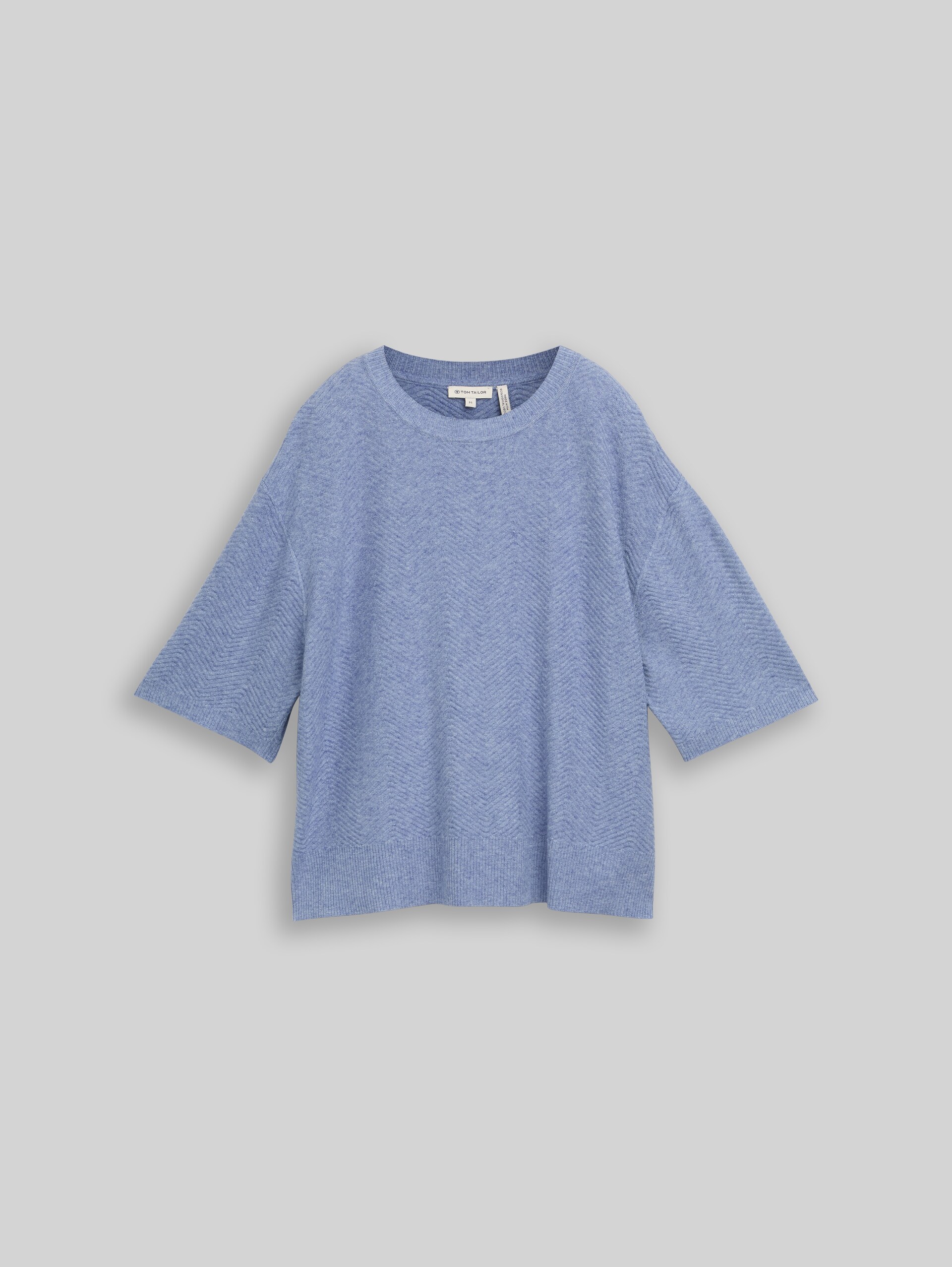 Loose Fit Strickpullover - fern blue melange