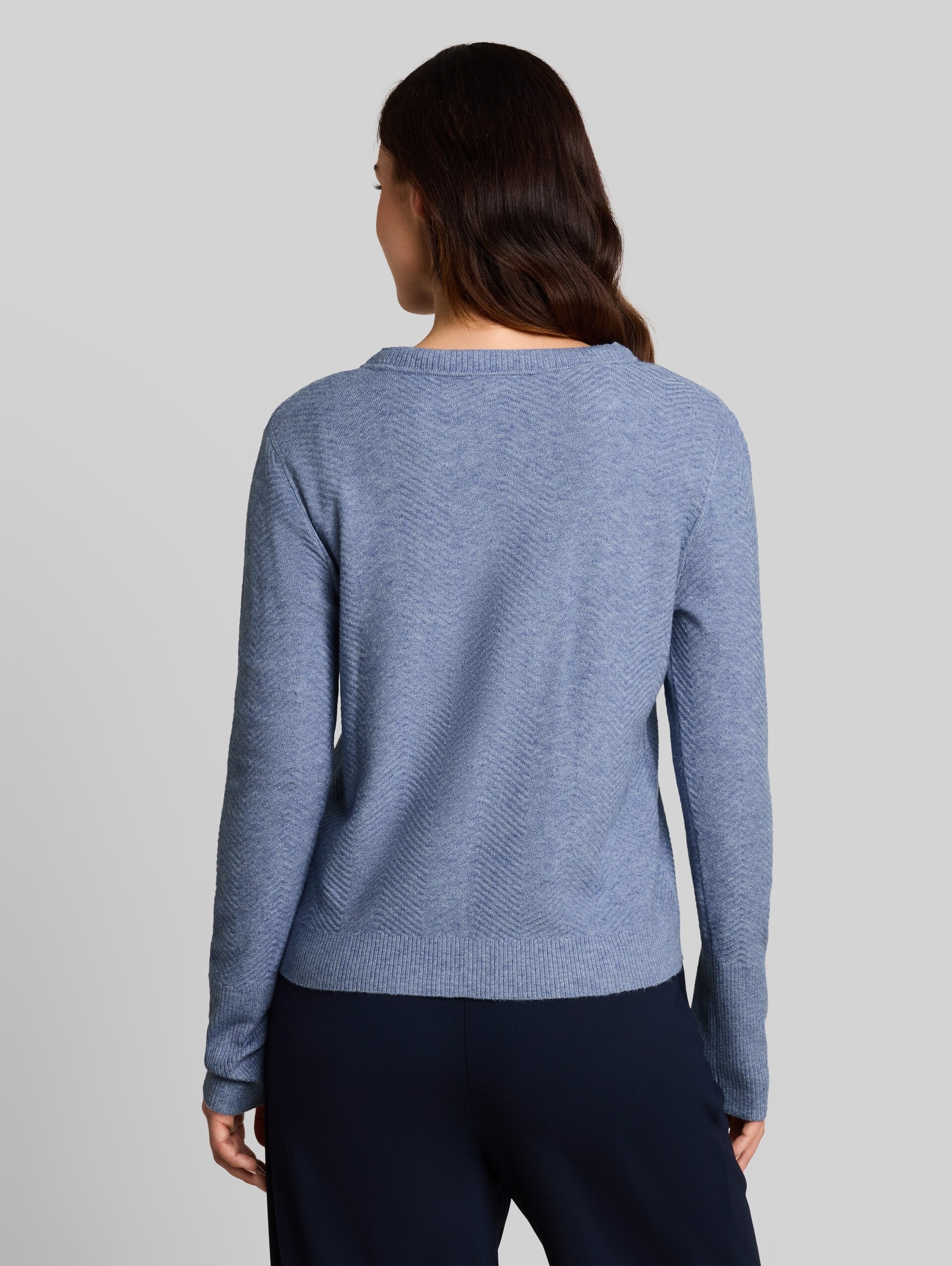 Strickpullover in Melange-Optik - fern blue melange