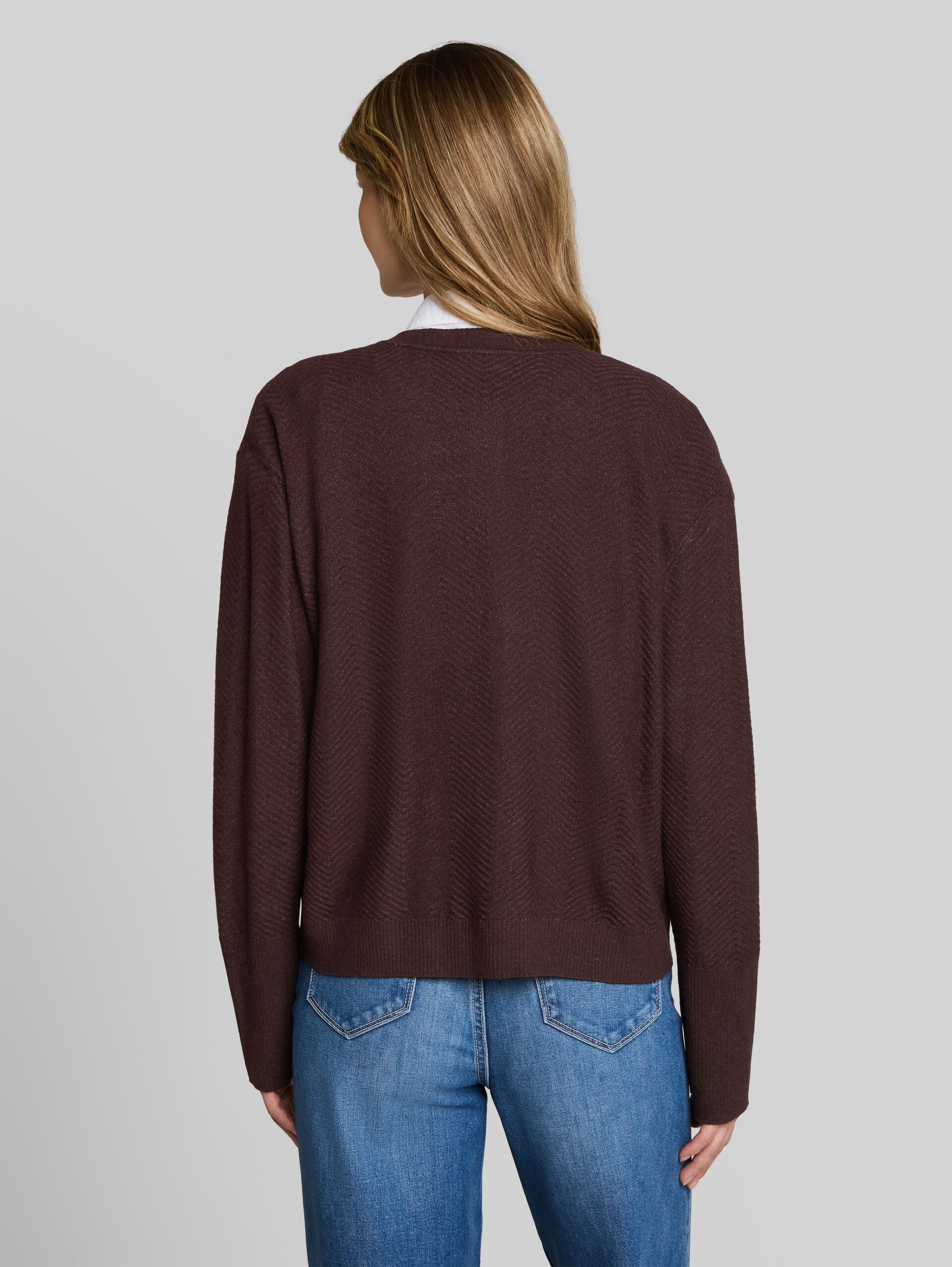 Cardigan mit Rundhalsausschnitt - java dark brown melange
