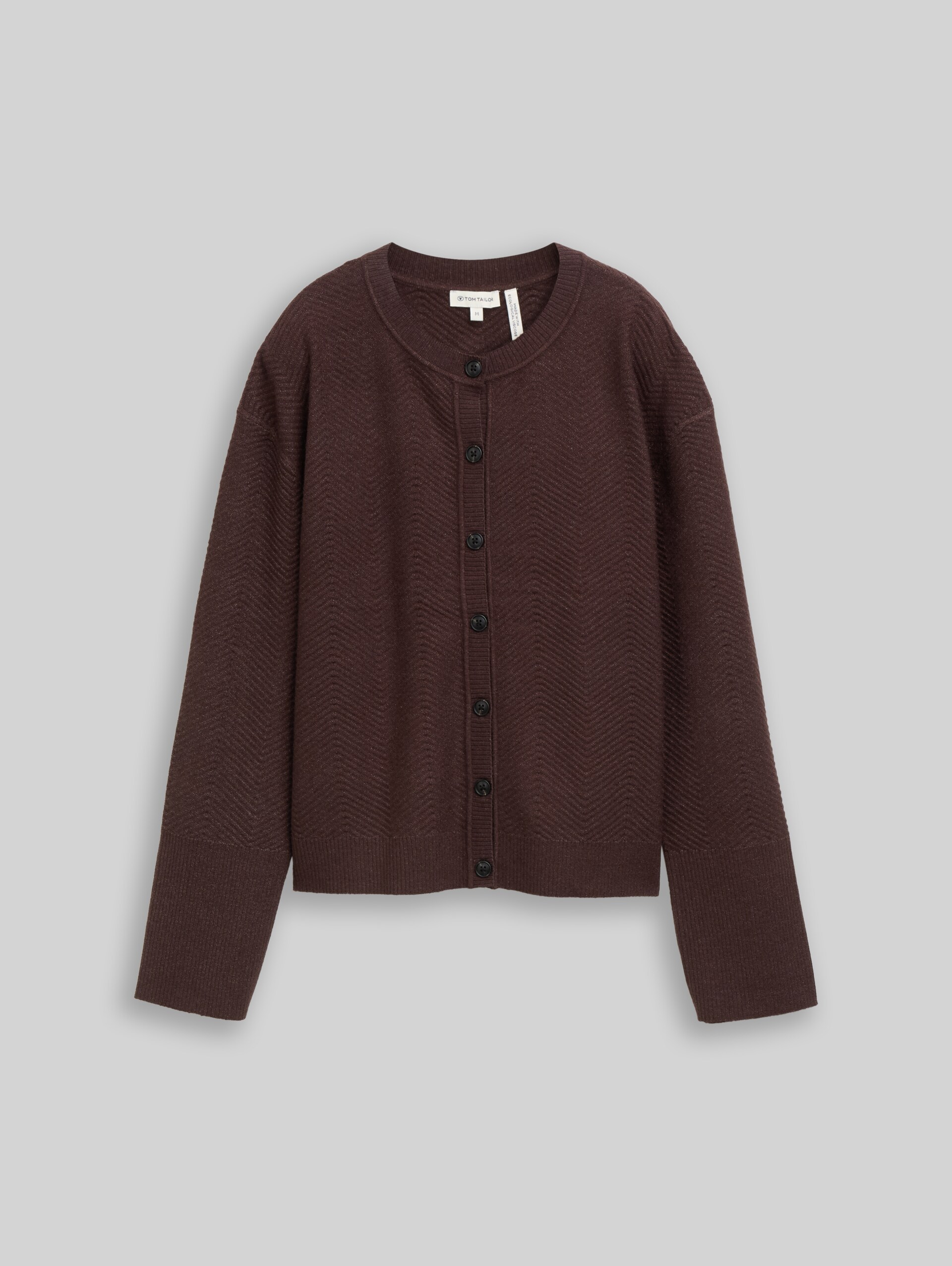 Cardigan mit Rundhalsausschnitt - java dark brown melange