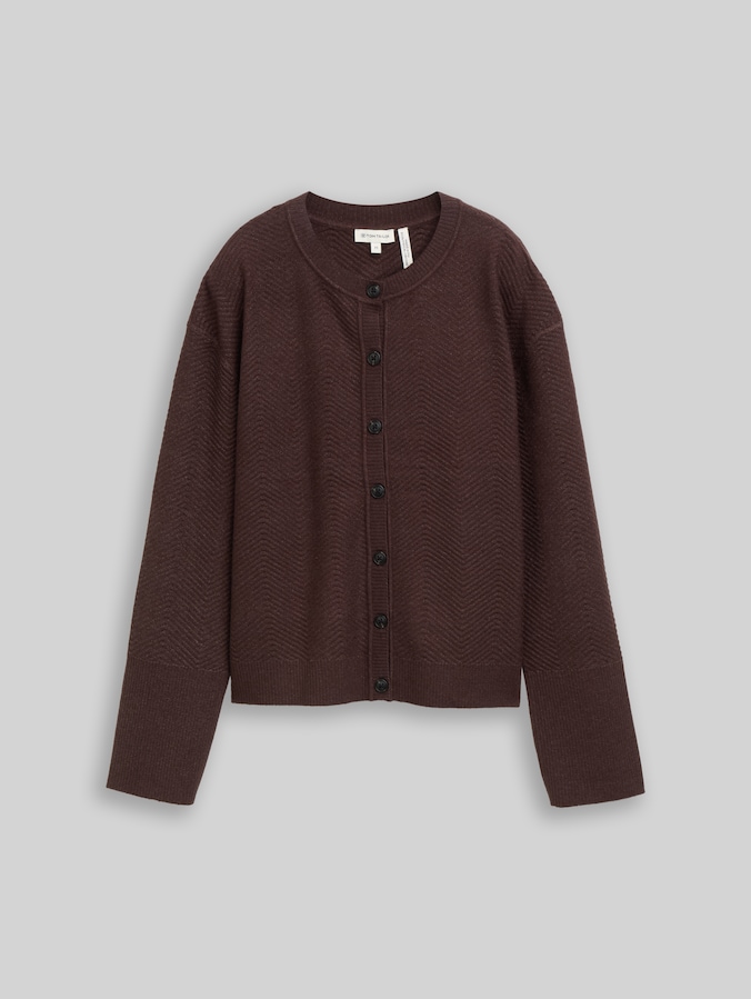 Cardigan mit Rundhalsausschnitt von Women, java dark brown melange