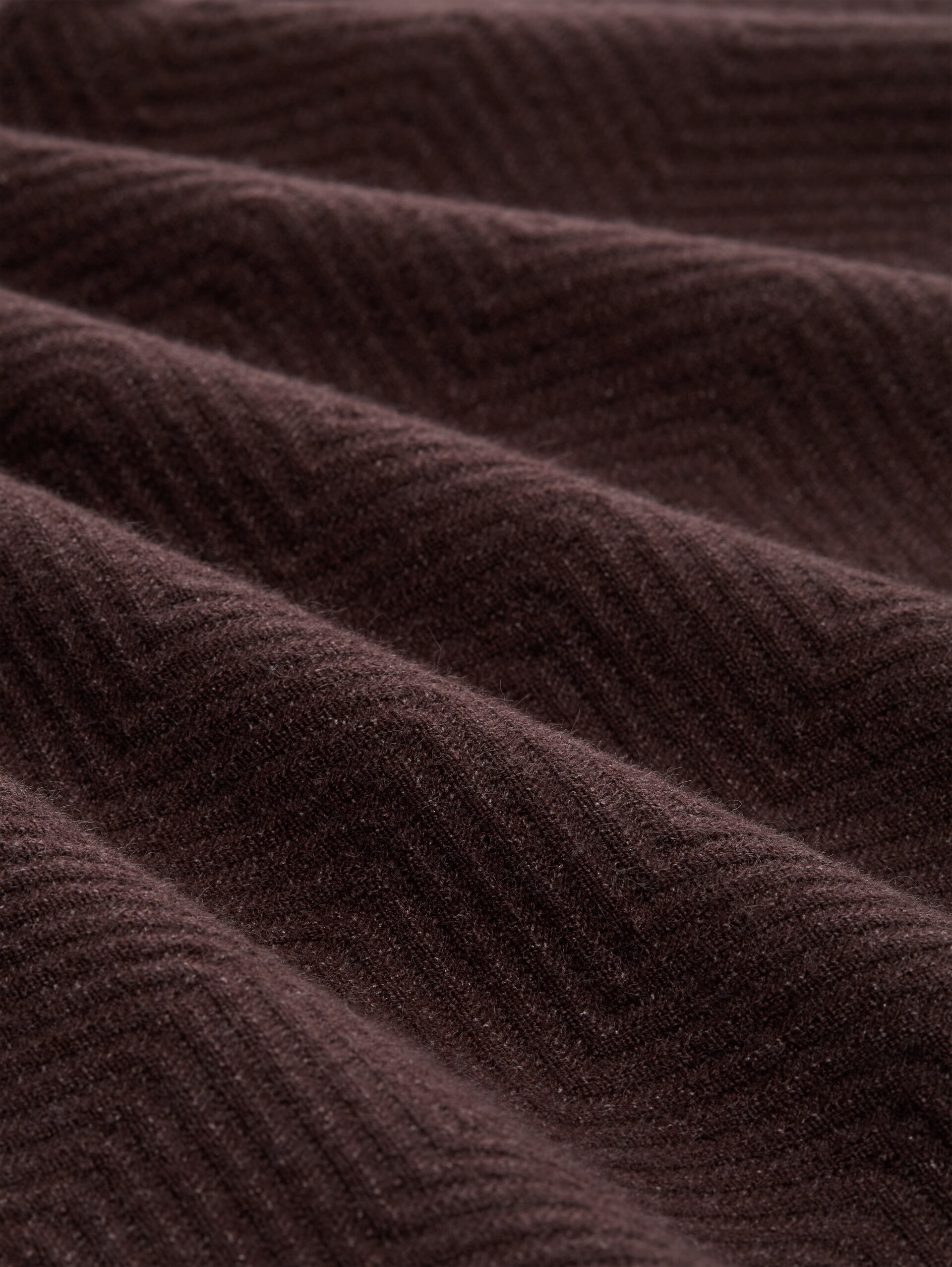 Wide Leg Strickhose - java dark brown melange - Material-Ansicht