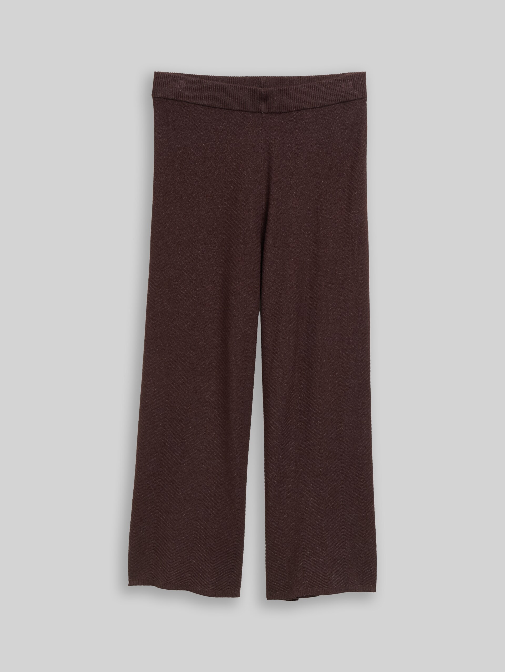 Wide Leg Strickhose - java dark brown melange - Vorder-Produkt-Ansicht