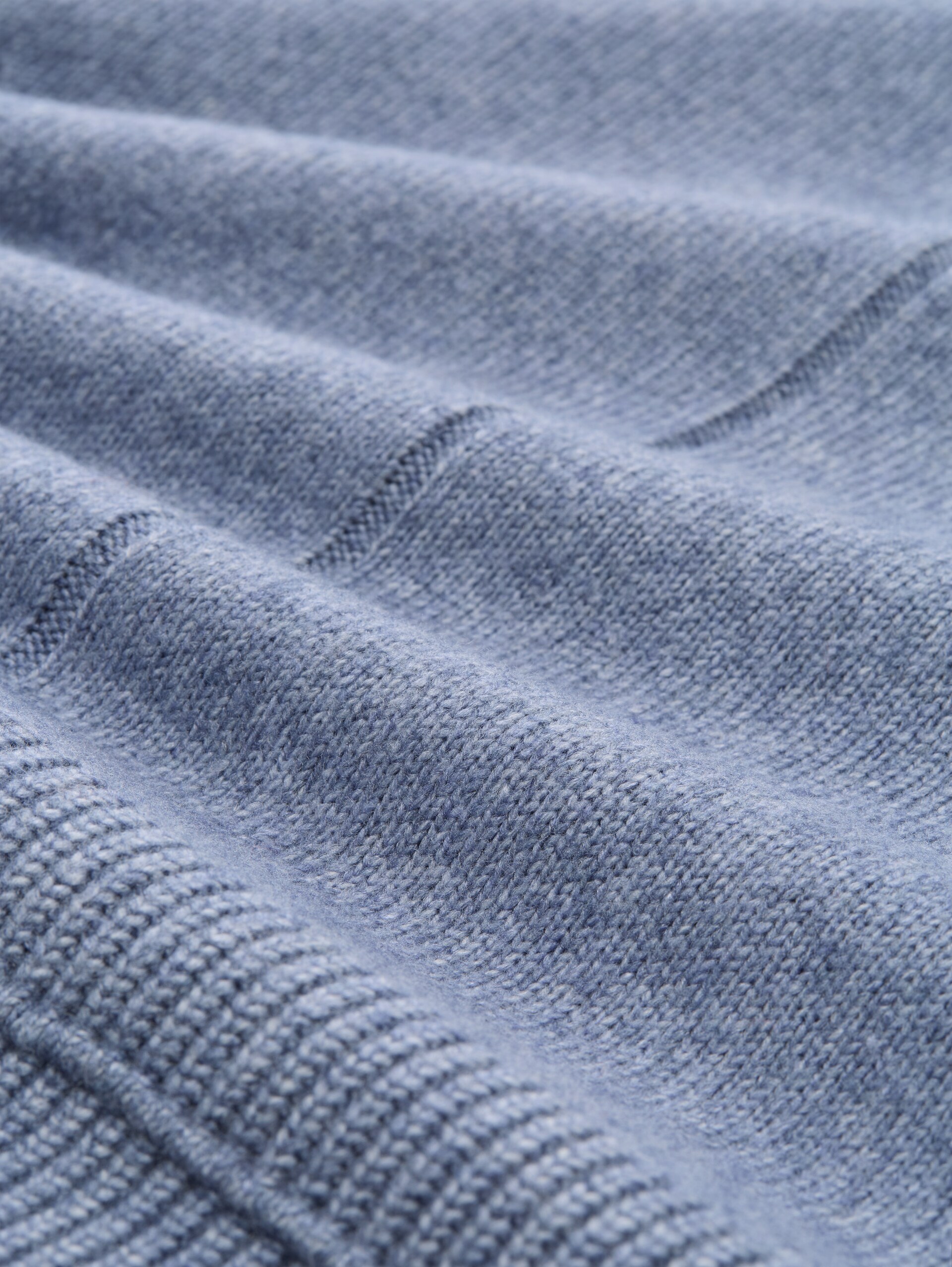 Pull en maille confortable à la coupe ample - fern blue melange - Vue de la matière
