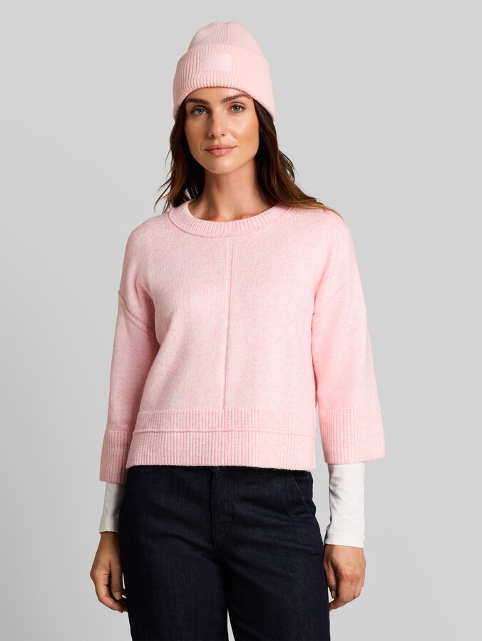 Loszittend, comfortabel gebreid vest door Women, light pastel pink melange