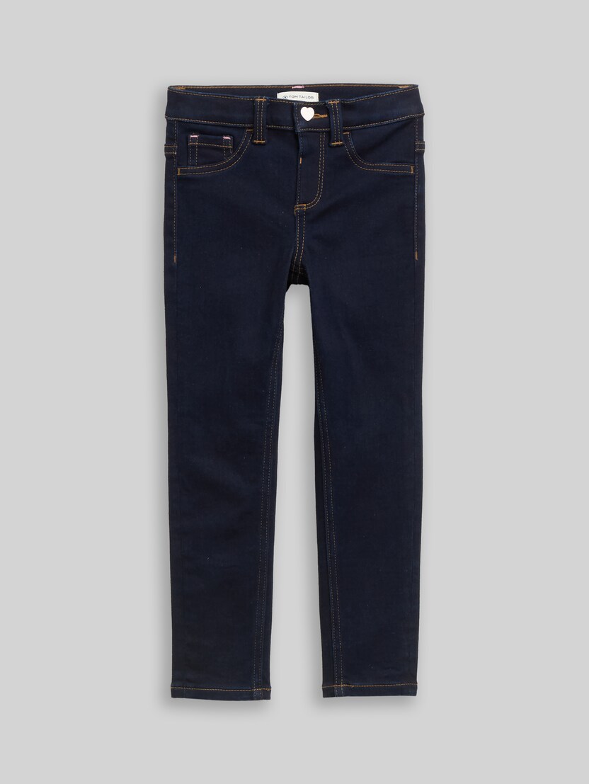 Treggings Jeans mit Herz-Verschluss von Mini Girls, Rinsed Blue Denim